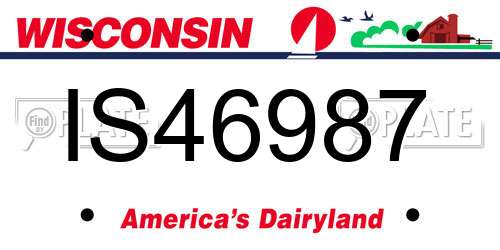 IS46987 Wisconsin License Plate