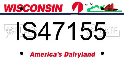 IS47155 Wisconsin License Plate