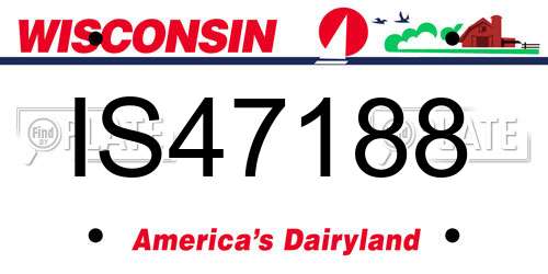 IS47188 Wisconsin License Plate