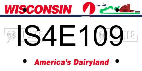 IS4E109 Wisconsin License Plate