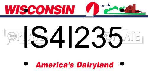 IS4I235 Wisconsin License Plate