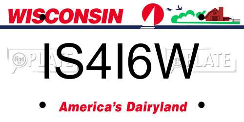 IS4I6W Wisconsin License Plate