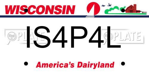 IS4P4L Wisconsin License Plate