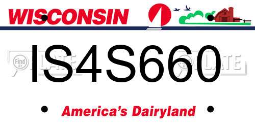IS4S660 Wisconsin License Plate