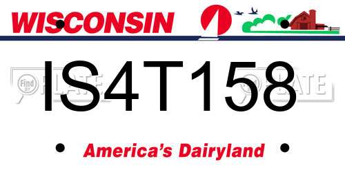 IS4T158 Wisconsin License Plate