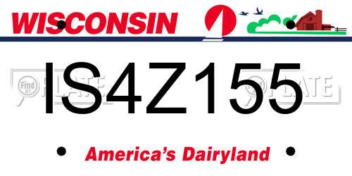 IS4Z155 Wisconsin License Plate