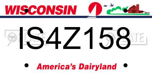 IS4Z158 Wisconsin License Plate