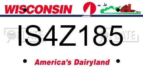 IS4Z185 Wisconsin License Plate