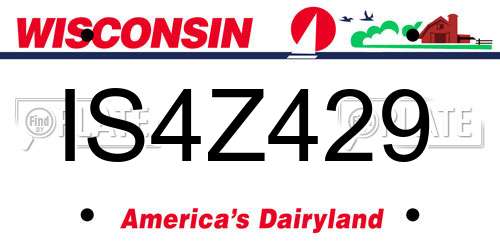 IS4Z429 Wisconsin License Plate