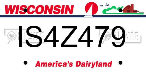 IS4Z479 Wisconsin License Plate