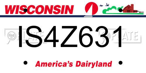 IS4Z631 Wisconsin License Plate