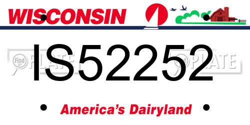 IS52252 Wisconsin License Plate