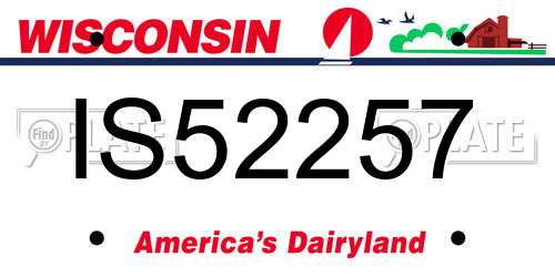 IS52257 Wisconsin License Plate