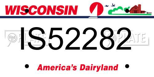 IS52282 Wisconsin License Plate