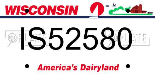 IS52580 Wisconsin License Plate