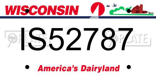 IS52787 Wisconsin License Plate