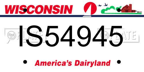 IS54945 Wisconsin License Plate