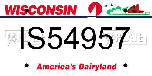 IS54957 Wisconsin License Plate