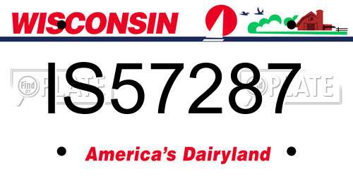 IS57287 Wisconsin License Plate
