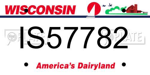 IS57782 Wisconsin License Plate