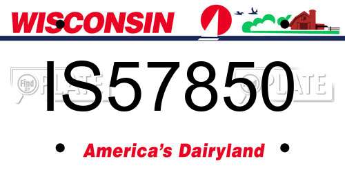 IS57850 Wisconsin License Plate