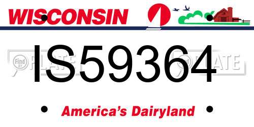 IS59364 Wisconsin License Plate