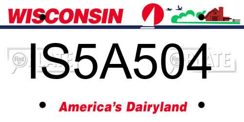 IS5A504 Wisconsin License Plate