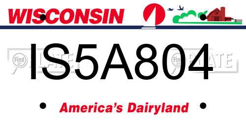 IS5A804 Wisconsin License Plate