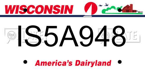 IS5A948 Wisconsin License Plate