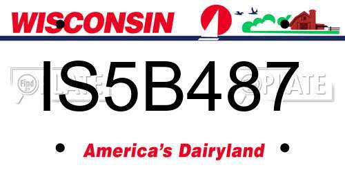 IS5B487 Wisconsin License Plate