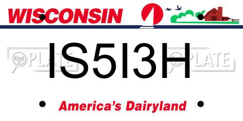IS5I3H Wisconsin License Plate