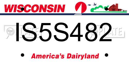 IS5S482 Wisconsin License Plate