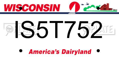 IS5T752 Wisconsin License Plate