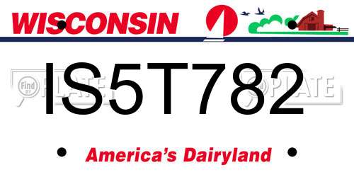 IS5T782 Wisconsin License Plate