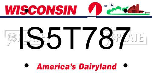 IS5T787 Wisconsin License Plate