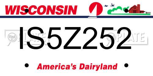 IS5Z252 Wisconsin License Plate