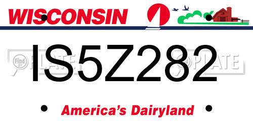 IS5Z282 Wisconsin License Plate