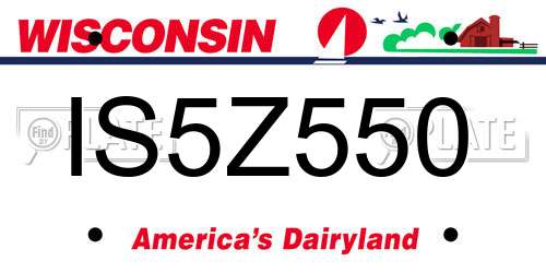 IS5Z550 Wisconsin License Plate