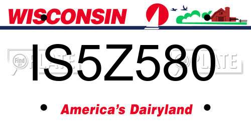 IS5Z580 Wisconsin License Plate