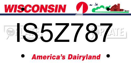 IS5Z787 Wisconsin License Plate
