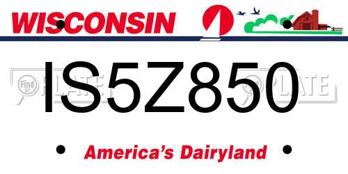 IS5Z850 Wisconsin License Plate