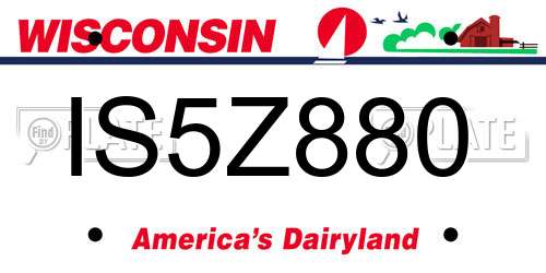 IS5Z880 Wisconsin License Plate