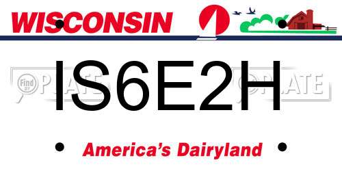 IS6E2H Wisconsin License Plate