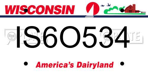 IS6O534 Wisconsin License Plate