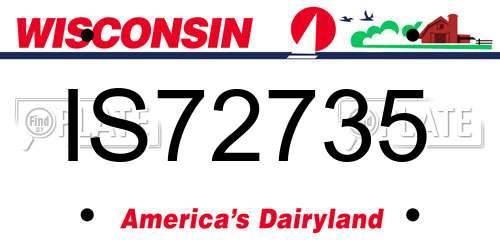IS72735 Wisconsin License Plate