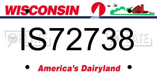 IS72738 Wisconsin License Plate
