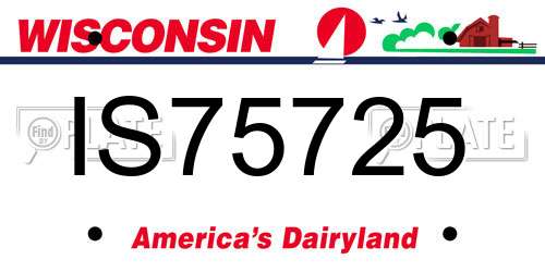 IS75725 Wisconsin License Plate
