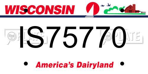 IS75770 Wisconsin License Plate