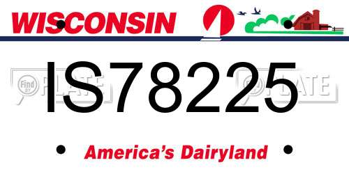IS78225 Wisconsin License Plate