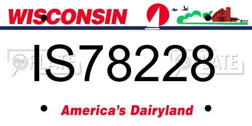 IS78228 Wisconsin License Plate